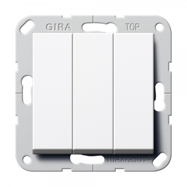 Gira 283203 Wippschalter 3-fach Wechselschalter System 55 Reinweiß glänzend