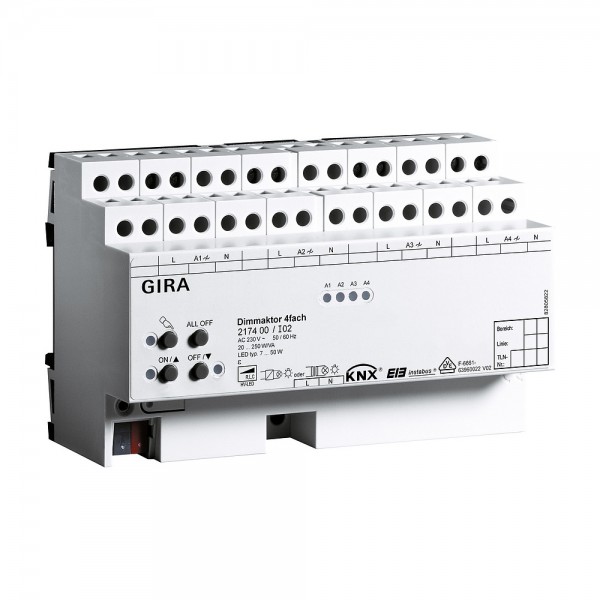 Gira 217400 KNX Dimmaktor 4-fach 4 x 250 W/VA