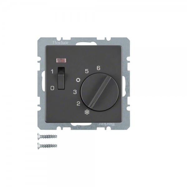 Berker 20316086 Temperaturregler Öffner mit Zentralstück 24V Q.1/Q.3/Q.7 anthrazit samt