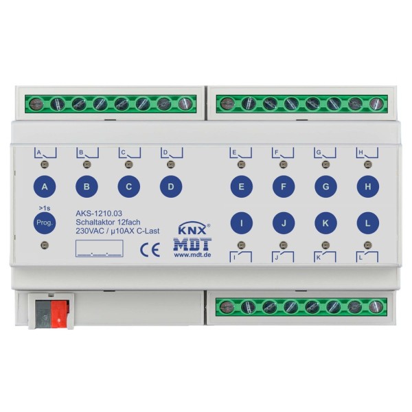 MDT technologies AKS-1210.03 Schaltaktor 12-fach 8TE REG 10A 230VAC