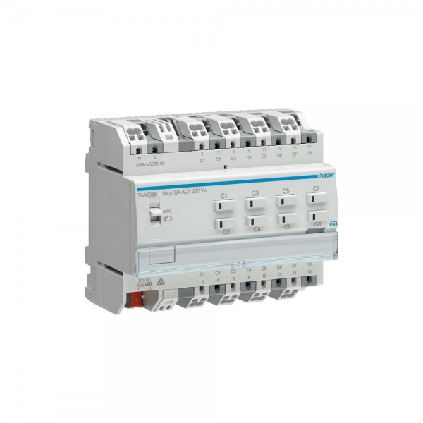 Hager TXA608B Schalt-/Jalousieaktor easy 10 A 8/4-fach KNX