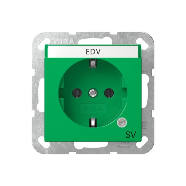 Gira 4452107 SCHUKO-Steckdose 16 A 250 V~ mit Kontrolllicht System 55 Grün glänzend