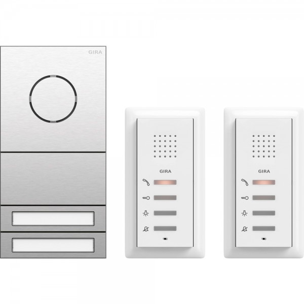 Gira 2407000 System 106 Zweifamilienhaus-Paket Audio Edelstahl