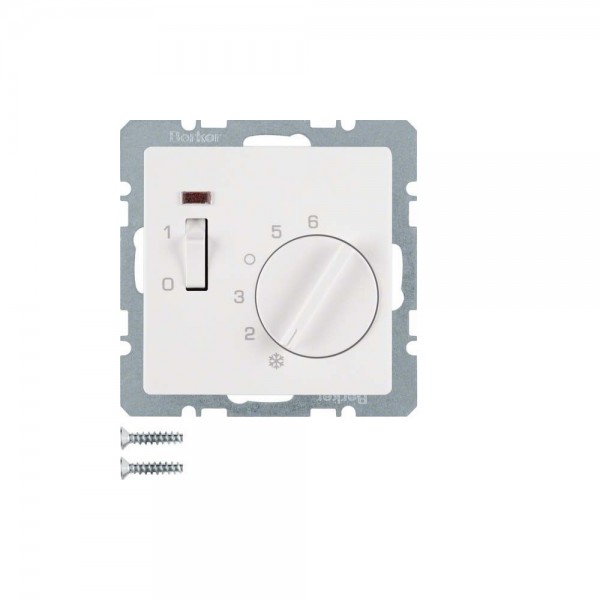 Berker 20316089 Temperaturregler Öffner mit Zentralstück 24V Q.1/Q.3/Q.7 polarweiß samt