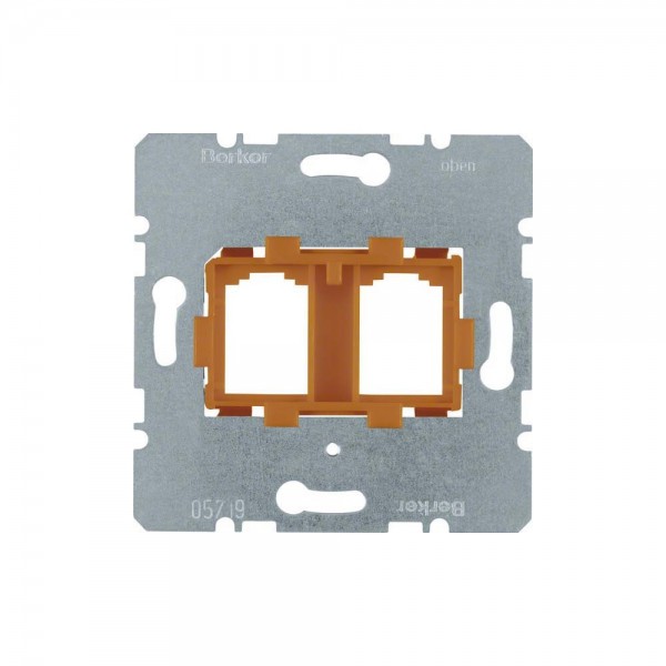 Berker 454109 Tragplatte mit oranger Aufnahme 2-fach für Modular Jacks