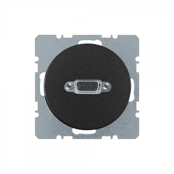 Berker 3315412045 VGA Steckdose - rückseitig mit Schraub-Liftklemmen R.1/R.3/R.8 schwarz glänzend