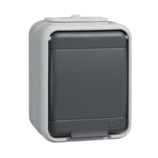 Elso 445009 Steckdose 1-fach IP44 Aqua-Top licht-/basaltgrau