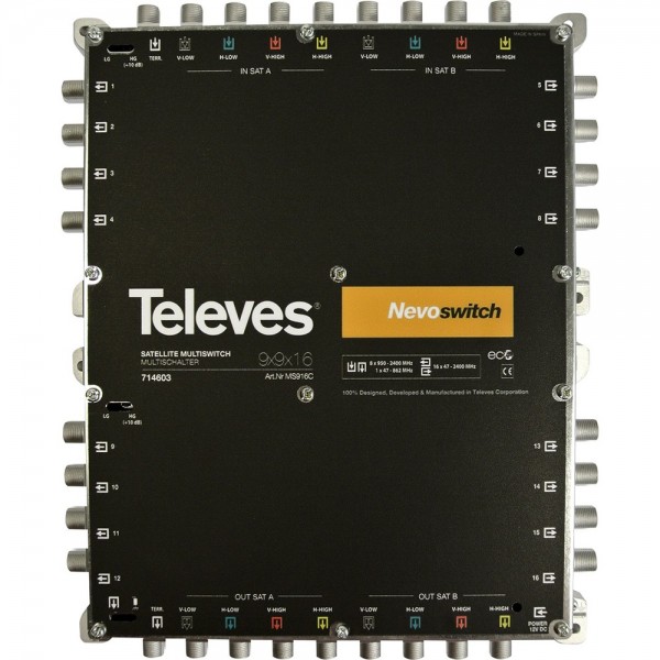 Televes MS916C 9 in 16 Guss-Multischalter NEVO kask. ohne NT
