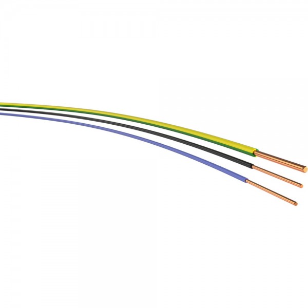 H05V-U 0,75mm² PVC Verdrahtungsleitung eindrähtig grün/gelb 100 Meter Ring