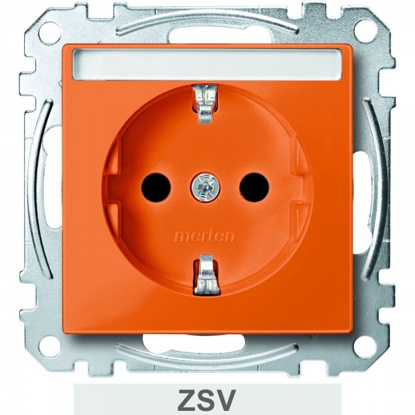 Merten MEG2302-0302 SCHUKO-Steckdose für Sonderstromkreise Schriftfeld ZSV System M orange
