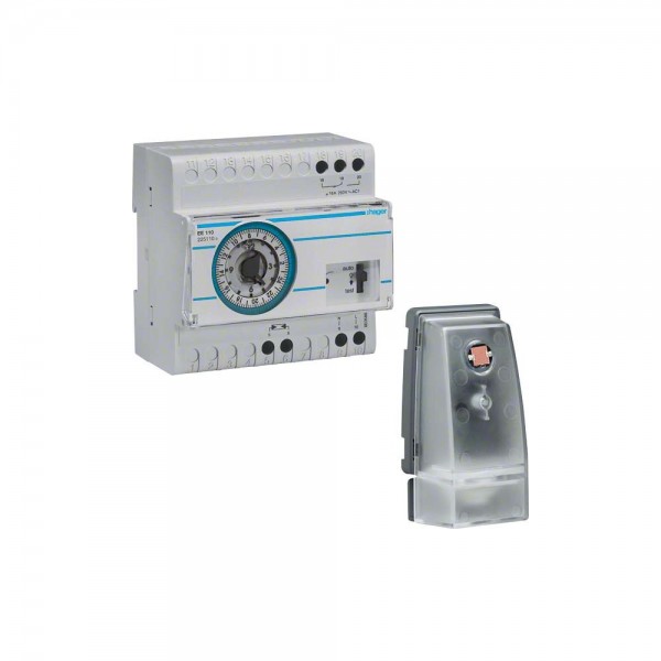Hager EE110 Dämmerungsschalter mit analoger Tagesschaltuhr und Helligkeitssensor AP REG
