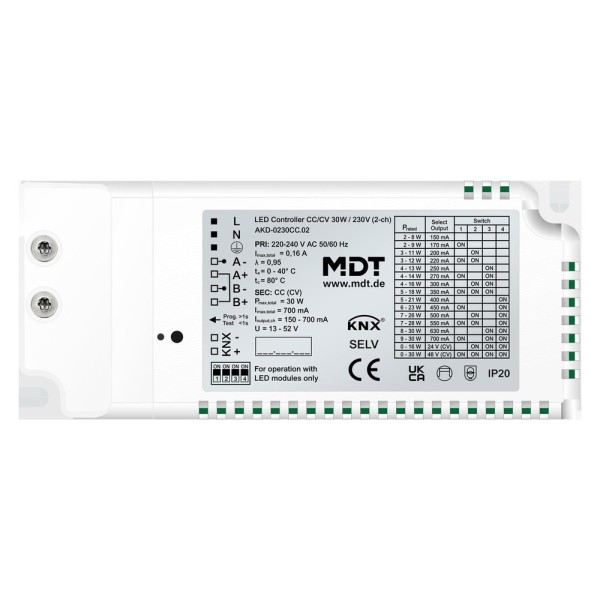 MDT technologies AKD-0230CC.02 LED Controller CC/CV 30W/230V 2-Kanal