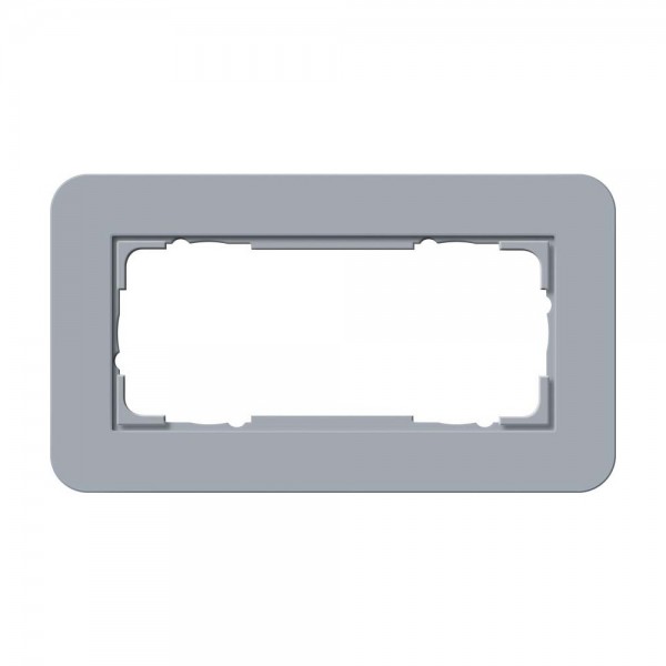 Gira 1002414 Abdeckrahmen 2-fach Blaugrau Soft-Touch mit Trägerrahmen Reinweiß glänzend E3