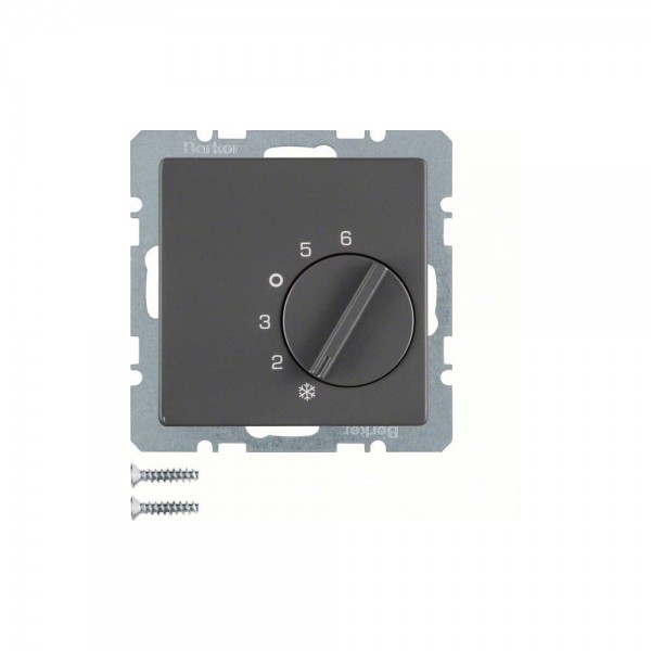 Berker 20266086 Temperaturregler Wechsler mit Zentralstück Q.1/Q.3/Q.7 anthrazit samt