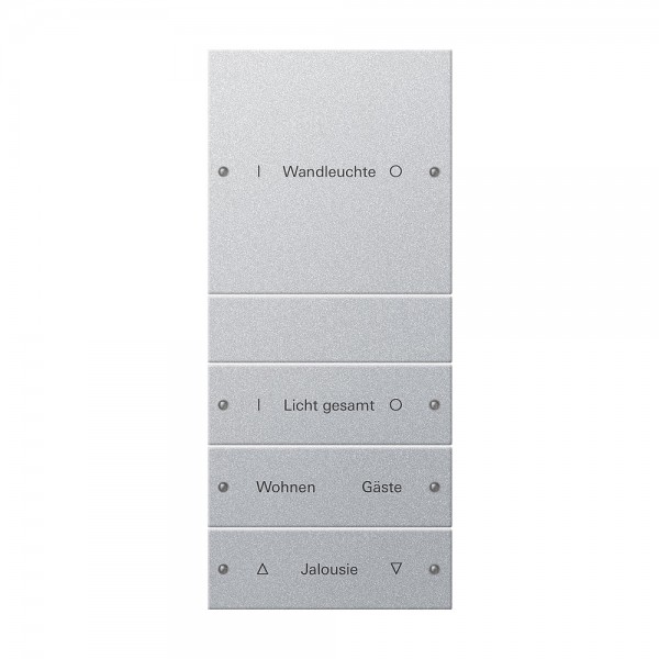 Gira 220426 Wippenset 4-fach (1+3) beschreibbar System 55 Aluminium