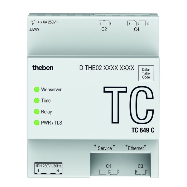 Theben TC 649 C Digitale Zeitschaltuhr mit Jahresprogramm DIN-Schiene 4TE