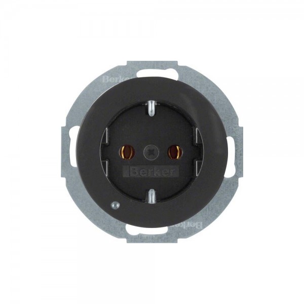 Berker 41092045 Steckdose SCHUKO mit LED-Orientierungslicht R.1/R.3 schwarz glänzend