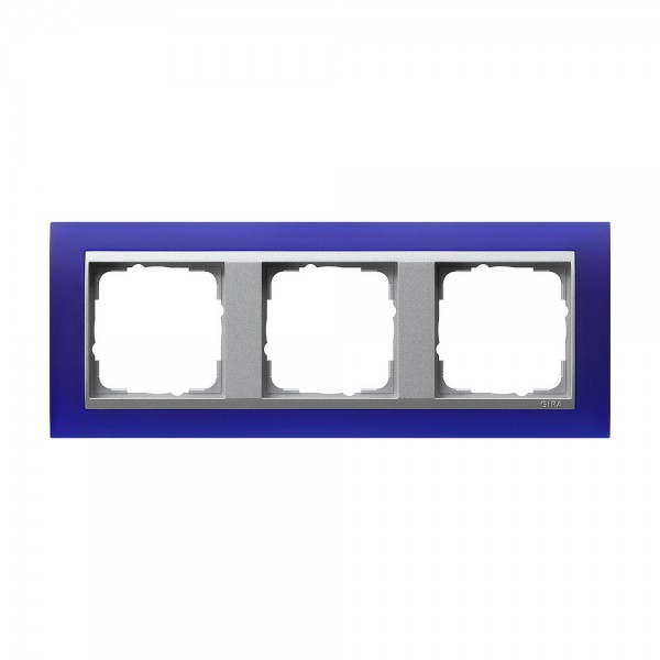 Gira 021393 Abdeckrahmen 3-fach für Aluminium Event Opak Blau