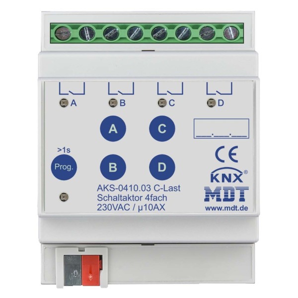 MDT technologies AKS-0410.03 Schaltaktor 4-fach 4TE REG 10A 230VAC