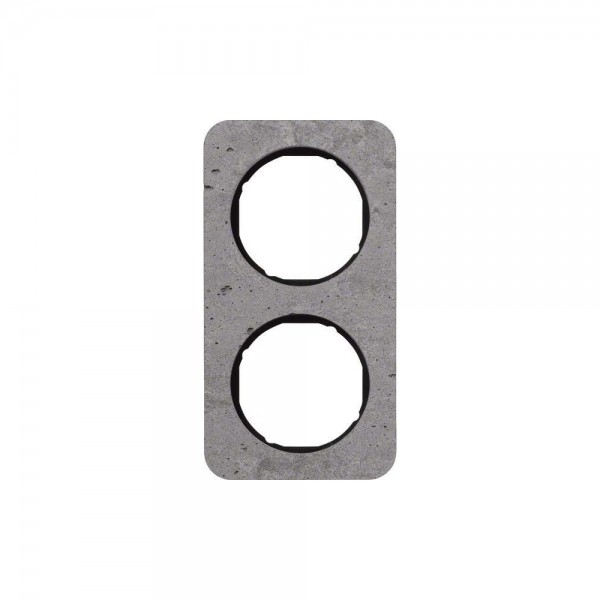 Berker 10122374 Abdeckrahmen 2-fach R.1 Beton geschliffen grau/schwarz glänzend