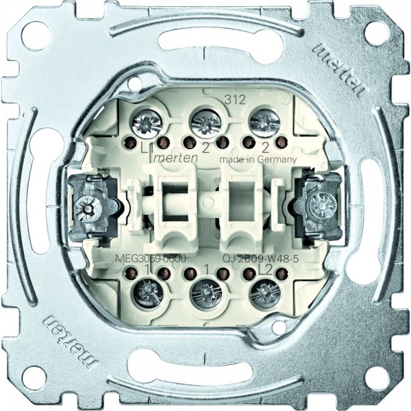 Merten MEG3059-0000 Doppeltaster-Einsatz w Wechsel 1-polig 10 A AC 250 V Schraub-Liftklemmen