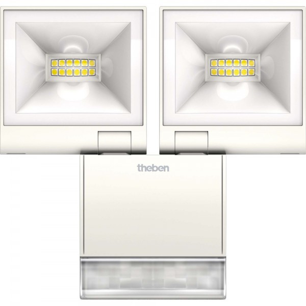 Theben theLeda S20 W WH LED-Strahler mit Bewegungsmelder 2x10W 3000K weiß