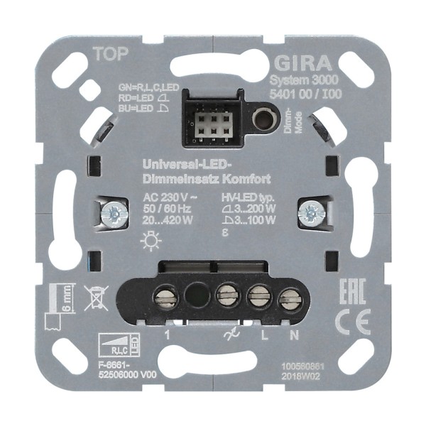 Gira 540100 System 3000 Universal-LED-Dimmeinsatz Komfort