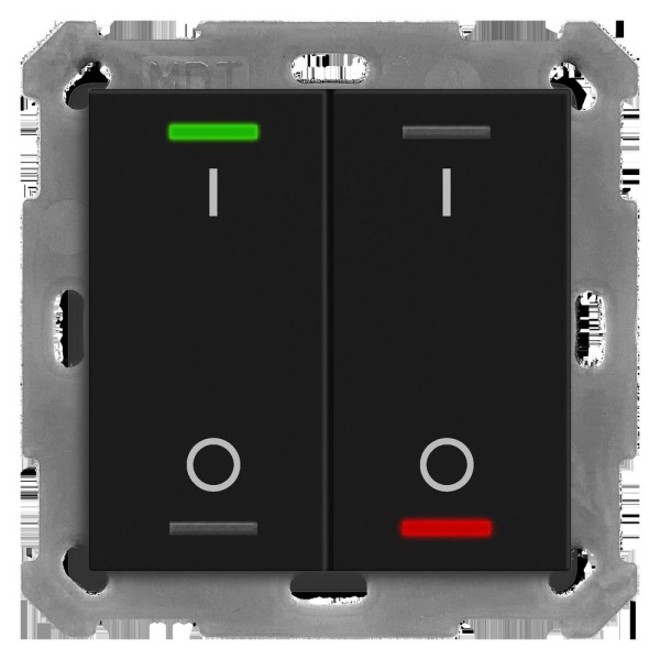 MDT technologies BE-TAL550206.B1 Taster Light 55 2-fach RGBW Schwarz matt