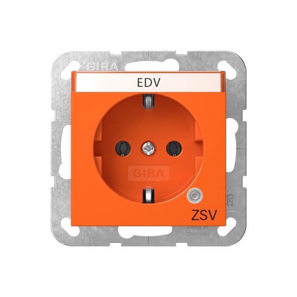 Gira 4452109 SCHUKO-Steckdose 16 A 250 V~ mit Kontrolllicht System 55 Orange glänzend