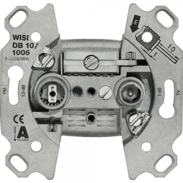 Wisi DB 10 1006 TERR/BK-Antennendose 2-Loch Stichdose 5...1006MHz