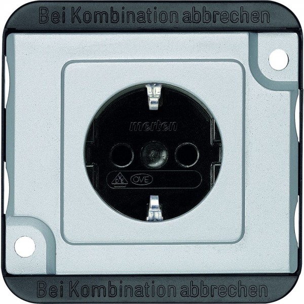 Merten MEG2300-7060 SCHUKO-Steckdose mit Steckklemmen Panzer mattsilber