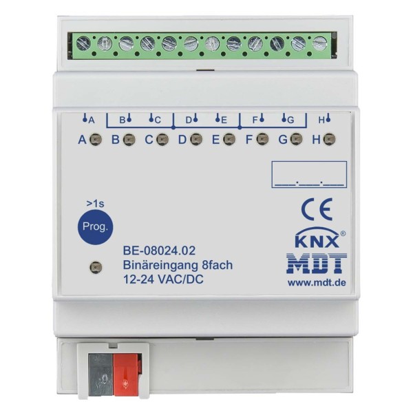 MDT technologies BE-08024.02 Binäreingang 8-fach 4TE REG 24VAC/DC