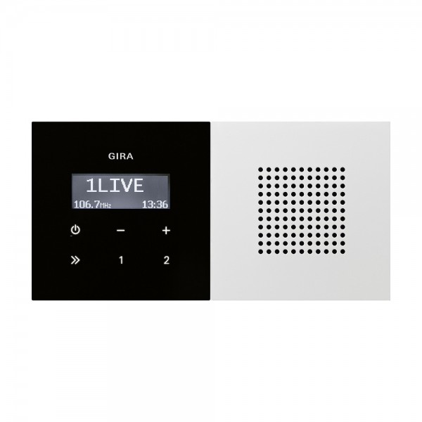 Gira 2280112 Unterputz-Radio RDS mit einem Lautsprecher Flächenschalter Reinweiß