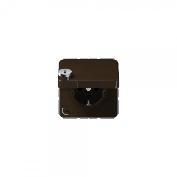 Jung CD1520BFKLSLBR SCHUKO-Steckdose Klappdeckel bruchsicher braun hochglänzend