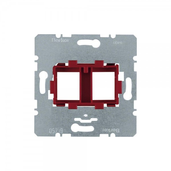 Berker 454101 Tragplatte mit roter Aufnahme 2-fach für Modular Jacks