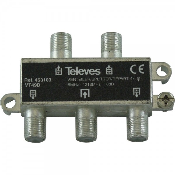 Televes VT49D Verteiler 4-fach 9dB 5-1218MHz