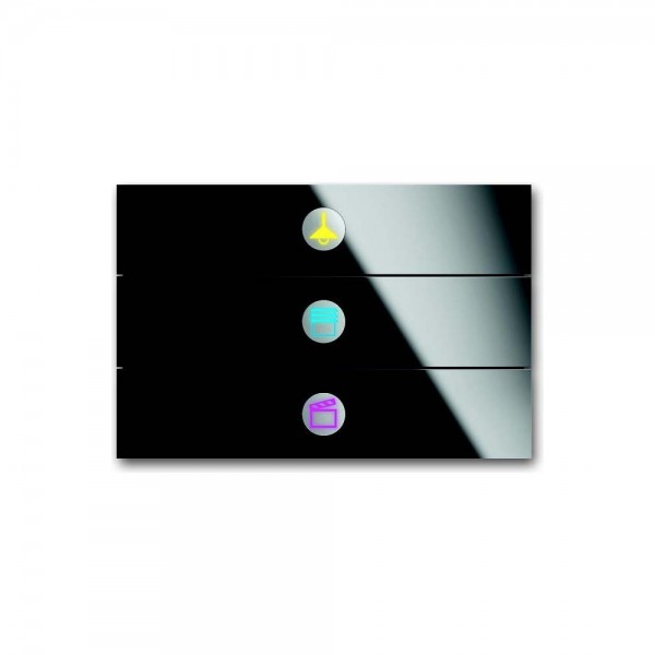 Busch-Jaeger 6342-825-101 Bedienelement 3-fach Busch-priOn Glas schwarz