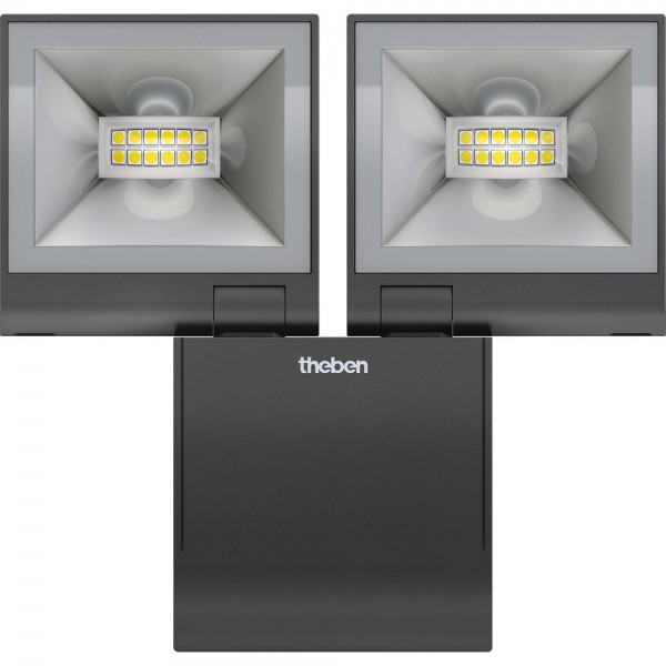 Theben theLeda S20L BK LED-Strahler ohne Bewegungsmelder 2x10W 4000K schwarz