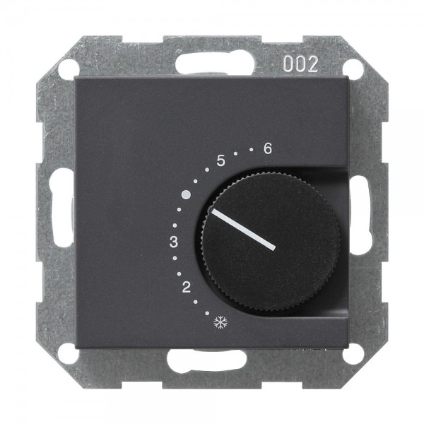 Gira 039728 Raumtemperaturregler 24/5 (2) A~ mit Wechsler System 55 Anthrazit