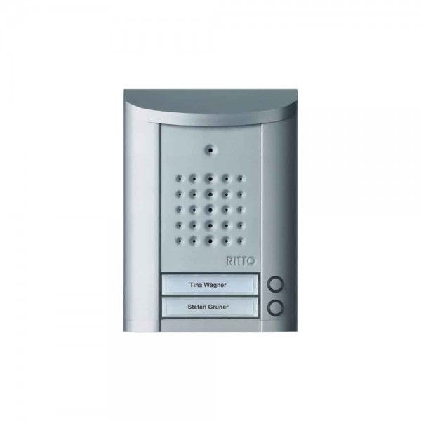 Ritto Entravox Kompakt-Türstation Audio 2 WE, 2 Klingeltasten, 2 Namensschilder silber 1840220