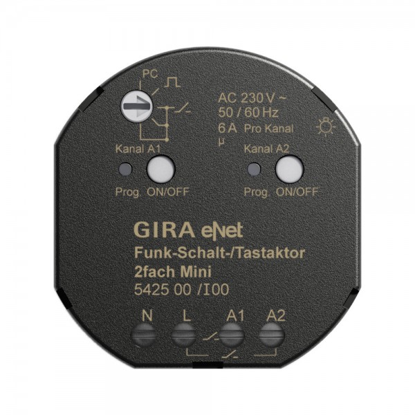 Gira 542500 eNet Funk Schalt- bzw. Tastaktor 2-fach Mini