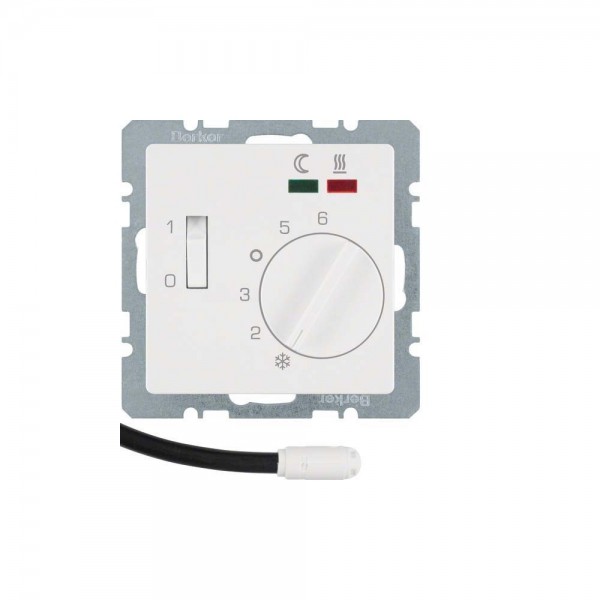Berker 20346089 Temperaturregler Schließer für Fußbodenheizung Q.1/Q.3/Q.7 polarweiß samt