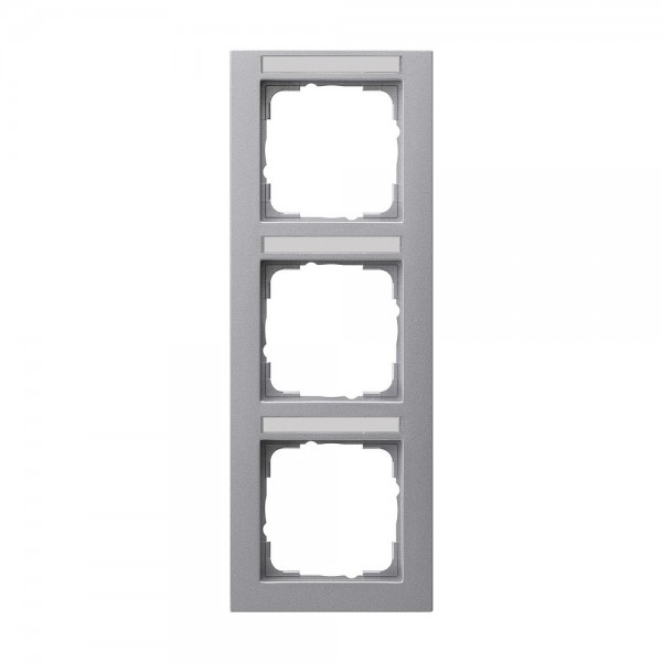 Gira 110325 Abdeckrahmen 3-fach senkrecht Beschriftungsfeld E2 Aluminium