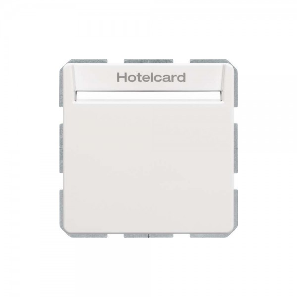 Berker 16406099 Relais-Schalter mit Zentralstück für Hotelcard Q.1/Q.3/Q.7 polarweiß samt