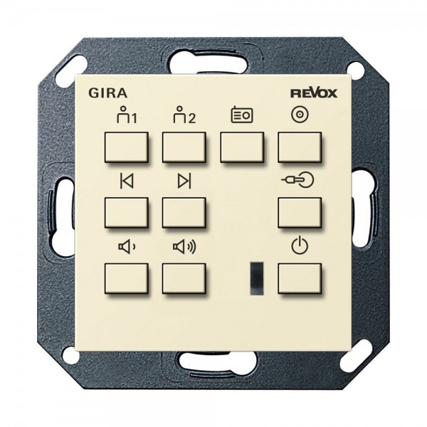 Gira 222801 Revox Bedieneinheit Voxnet 218 System 55 Cremeweiß glänzend