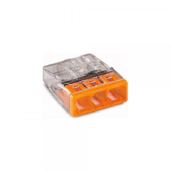 Wago 2273-203 COMPACT-Verbindungsdosenklemme 100 Stück transparent/orange