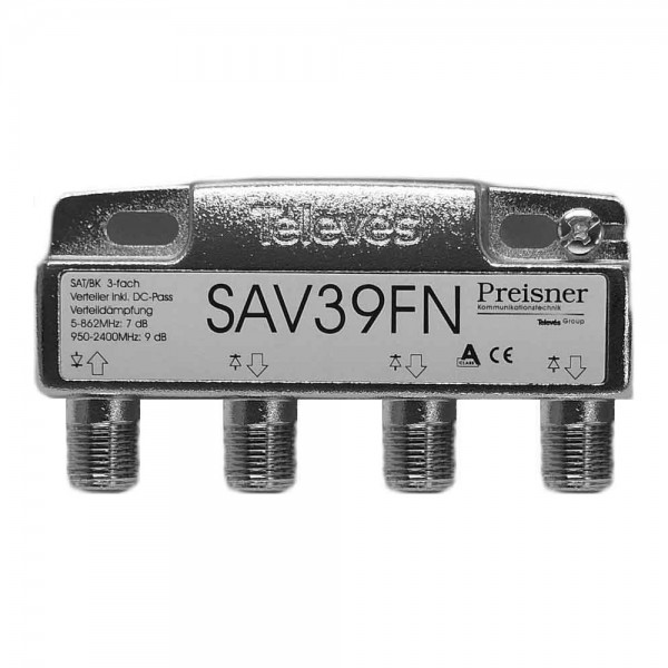 Televes SAV39FN Verteiler 3-fach 7dB 5-2400Mhz