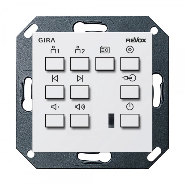 Gira 222803 Revox Bedieneinheit Voxnet 218 System 55 Reinweiß glänzend