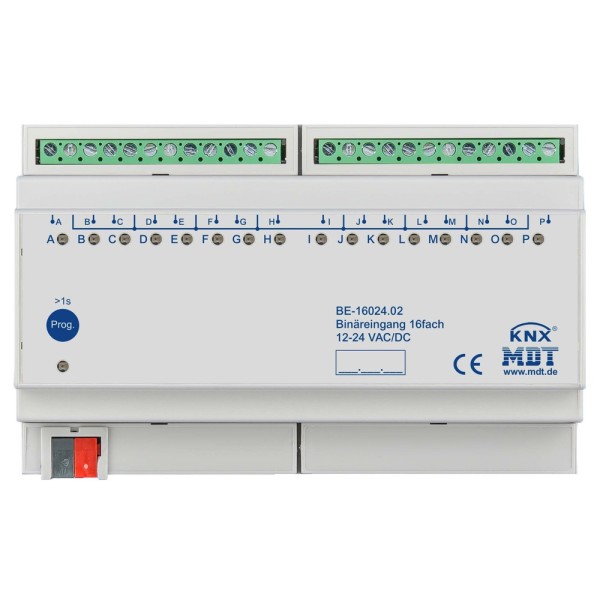 MDT technologies BE-16024.02 Binäreingang 16-fach 8TE REG 24VAC/DC