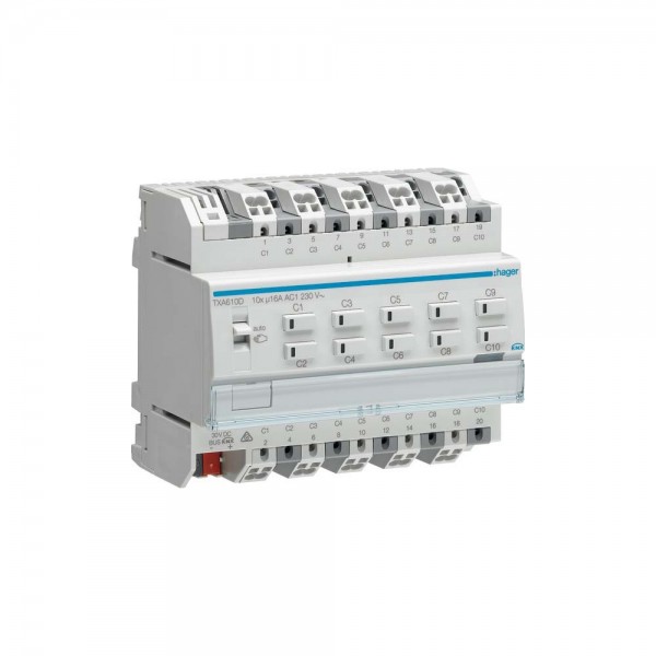 Hager TXA610D Schalt-/Jalousieaktor für C-Last easy 16 A 10/5-fach KNX